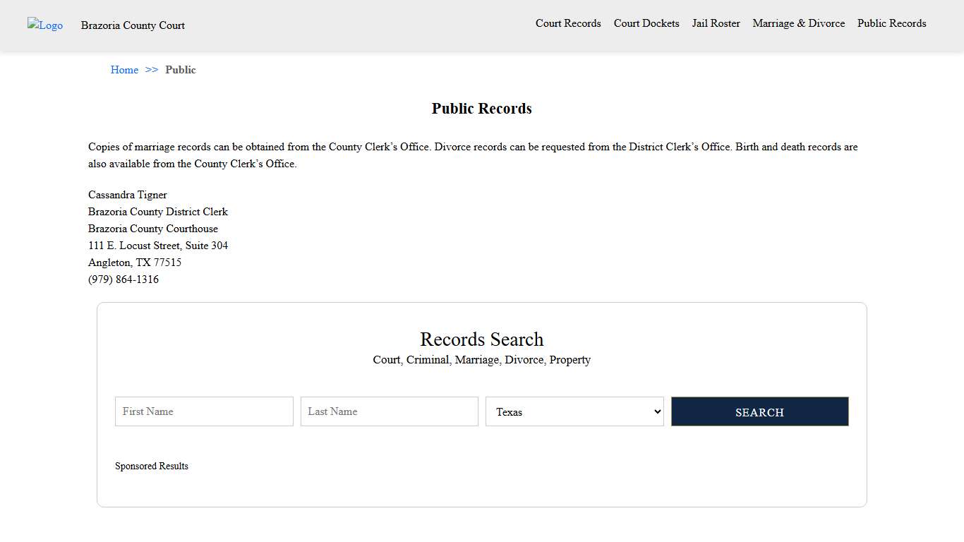 Public Records Brazoria County Court